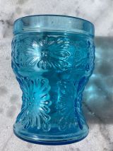 Carafe vintage en verre bleu