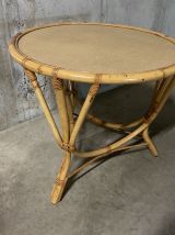 Table basse en rotin années 70