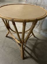 Table basse en rotin années 70