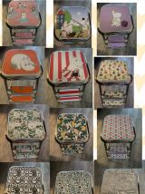 Tabouret classique Suédois. Motif Stockholm.