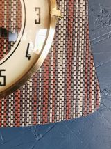 Horloge vintage pendule murale silencieuse années 60 "Rayé"