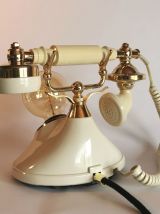 Lampe vintage salon chevet bureau téléphone crème doré Chic
