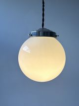 PAIRE D’ANCIENNES SUSPENSIONS OPALINE 13 CM VINTAGE