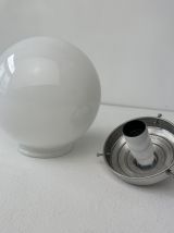 PAIRE D’ANCIENNES SUSPENSIONS OPALINE 13 CM VINTAGE