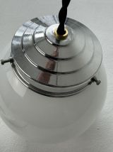 PAIRE D’ANCIENNES SUSPENSIONS OPALINE 13 CM VINTAGE