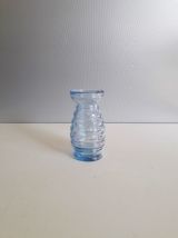 Ancien vase à jacinthe / bulbe - verre bleu- 1950