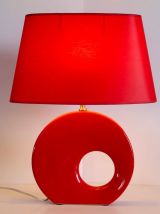 Lampe DRIMMER rouge abat-jour amovible