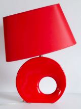 Lampe DRIMMER rouge abat-jour amovible