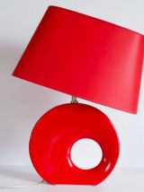 Lampe DRIMMER rouge abat-jour amovible
