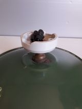 Ancien plafonnier de ferme ou d'usine - Tôle émaillée verte 