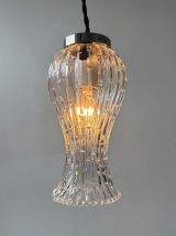 PAIRE D’ANCIENNES SUSPENSIONS EN VERRE VINTAGE