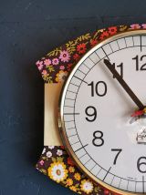 Horloge vintage pendule murale silencieuse années 70 "Japy"