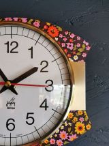 Horloge vintage pendule murale silencieuse années 70 "Japy"