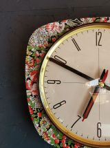 Horloge vintage pendule murale silencieuse FFR Fleurs