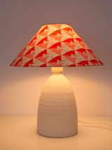 Petite lampe avec pied en céramique finition mate et abat-jo