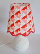 Petite lampe avec pied en céramique finition mate et abat-jo