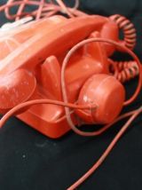 Téléphone vintage C-SELF Thomson orange 