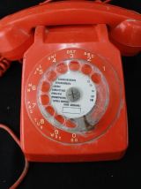 Téléphone vintage C-SELF Thomson orange 