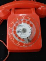 Téléphone vintage C-SELF Thomson orange 