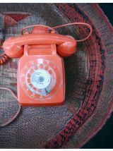 Téléphone vintage C-SELF Thomson orange 