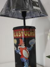 Lampe artisanale recyclage boite vintage Lustucru