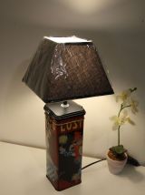 Lampe artisanale recyclage boite vintage Lustucru