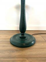 Lampadaire luminaire pied bois torsadé tourné vintage abat j