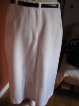 jupe droite lin blanche