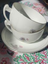 Lot de 2 belles tasses et sous tasses Bloch &amp; Co EICHWALD