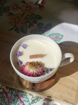 Bougie artisanale fraises des bois ~ tasse vintage oiseaux