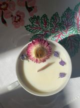 Bougie artisanale fraises des bois ~ tasse vintage oiseaux