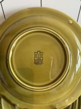 6 assiettes à dessert kaki - décor Bambou - GIEN