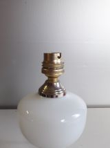 Pied de lampe vintage -  opaline blanche - 1950-60