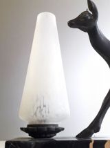 Ancienne lampe Art Déco - Grande biche en régule sur socle m