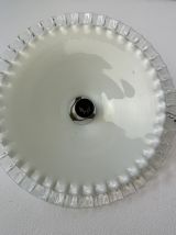 SUSPENSION ANCIENNE VINTAGE EN OPALINE DENTELEE 24 CM 