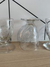 3 verres à liqueur en cristal