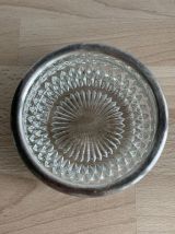 Vide poche art déco -verre et métal argenté