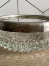 Vide poche art déco -verre et métal argenté