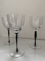 Set de 3 verres en cristal estampillé "Cristal France"