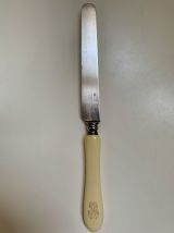 12 couteaux à dessert argent et os 