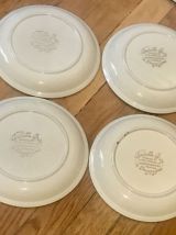 Lot 4 assiettes plates vintage Sarreguemines chardons foncés