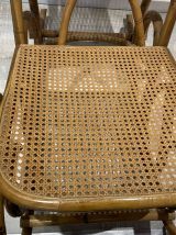 Rocking chair en rotin et cannage