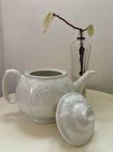 Théière  vintage Burleigh Davenport en porcelaine blanche