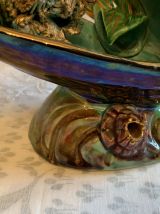 Lampe Vallauris moule sur socle décor marin  en céramique