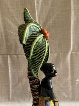 Statuette Africaine en céramique décorée à la main 