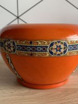 cache-pot vintage orange en céramique