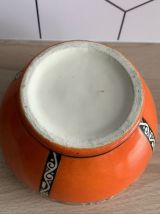 cache-pot vintage orange en céramique