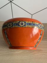 cache-pot vintage orange en céramique