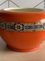 cache-pot vintage orange en céramique