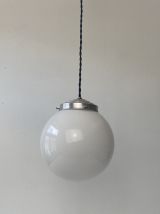ANCIENNE SUSPENSION RONDE 18 CM EN OPALINE VINTAGE 